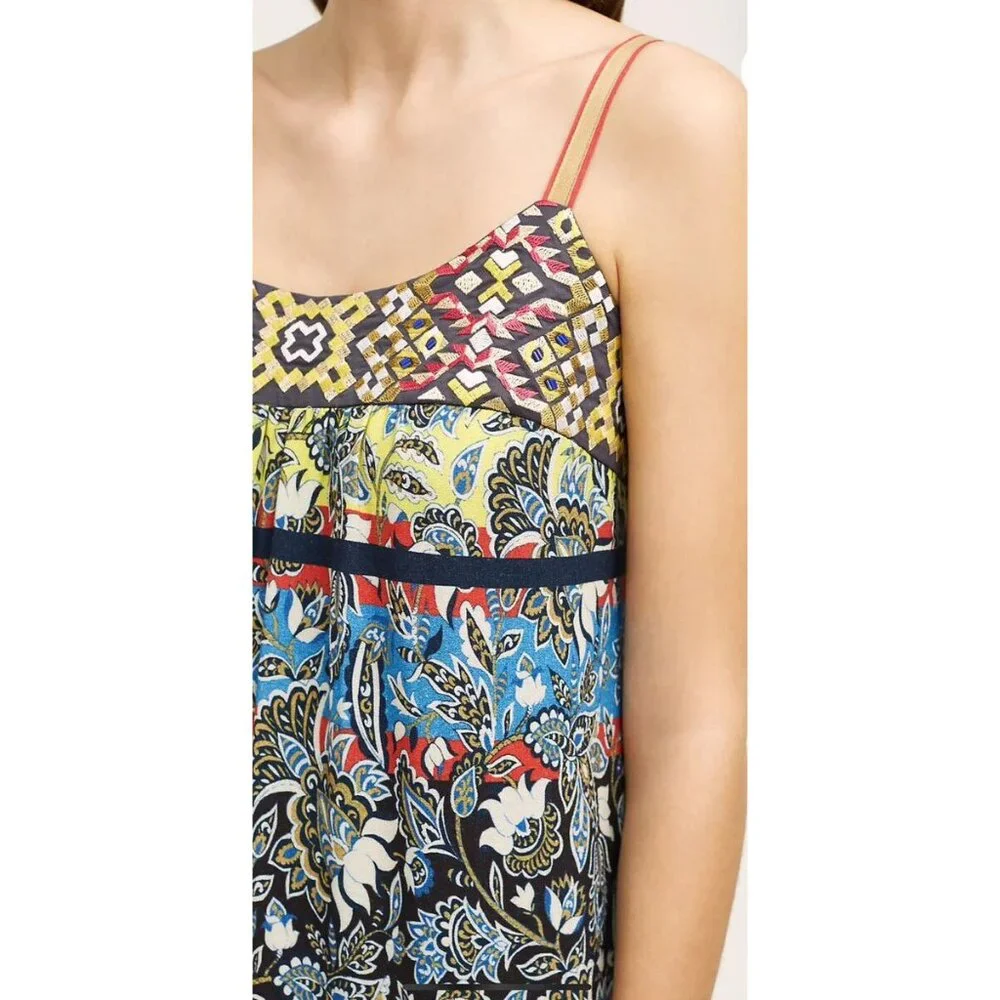 One September Anthropologie Embroidered Cosima Summer Sleeveless Sun Dress Sm - Picture 2 of 12